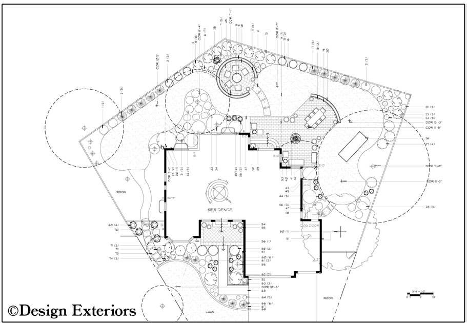 Hand-drawn backyard landscape concept plan